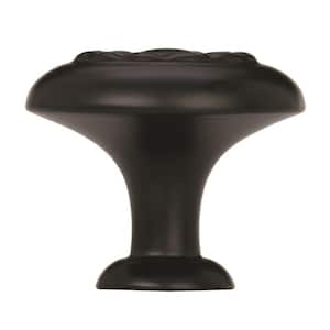 Inspirations 1-1/4 in. (32mm) Traditional Matte Black Round Cabinet Knob