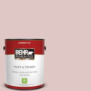 1 gal. #160E-2 Pink Water Flat Low Odor Interior Paint & Primer