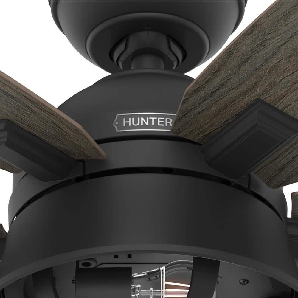 52" Matte Black Hampshire Ceiling Fan with LED Light and Remote
