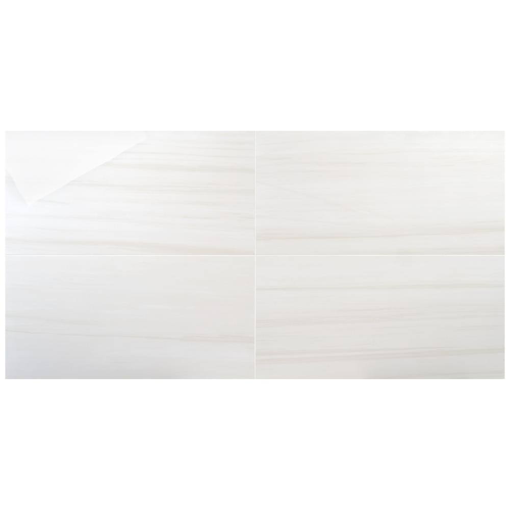 Terius Dolomite Warm White Polished Porcelain Large Format Tile