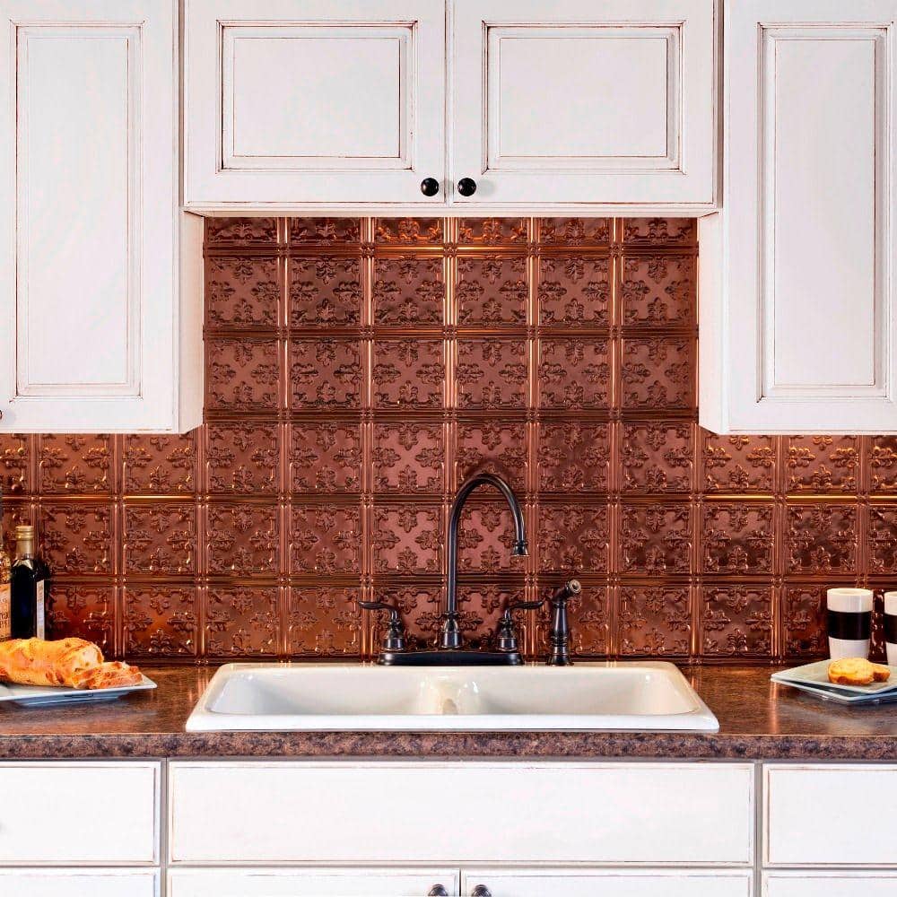 Fasade 1825 In X 2425 In Oil Rubbed Bronze Traditional Style 10 Pvc Decorative Backsplash Panel B57 26 The Home Depot