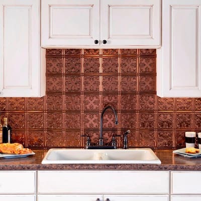 Fasade 18 25 In X 24 25 In Oil Rubbed Bronze Traditional Style 10 Pvc Decorative Backsplash Panel B57 26 The Home Depot