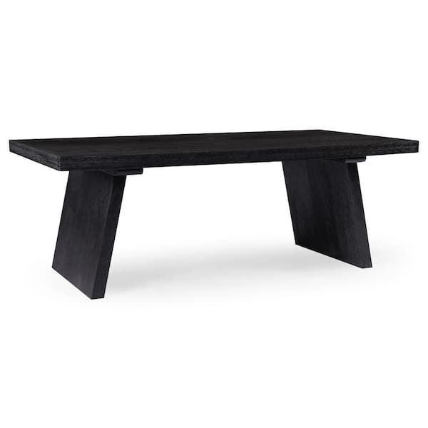 48 in. Aged Black Rectangle Wood Coffee Table