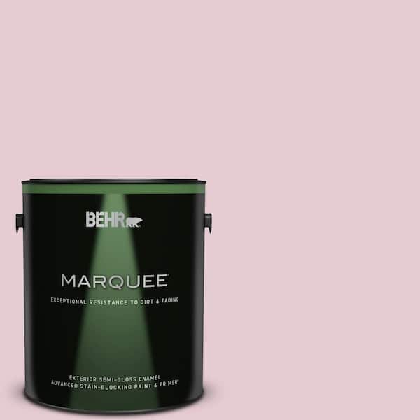 BEHR MARQUEE 1 gal. #100C-2 Cool Pink Semi-Gloss Enamel Exterior Paint & Primer