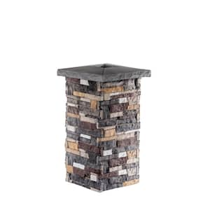 18 in. x 36 in. Marin Fog with a Slate Split Cap Stone Pillar Kit