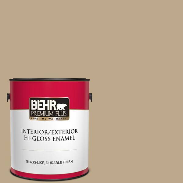 BEHR PREMIUM PLUS 1 gal. Home Decorators Collection #HDC-NT-16 Natural Chamois Hi-Gloss Enamel Interior/Exterior Paint