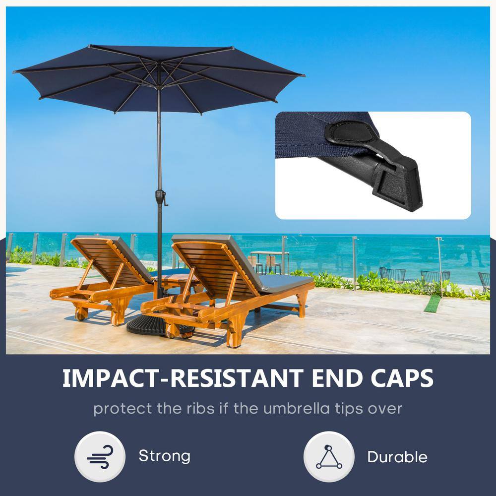 Lyon 132'' Dark Blue Hexagonal Steel Market Umbrella
