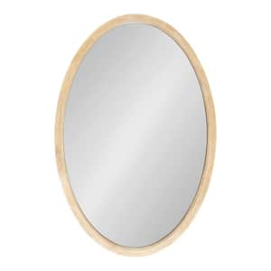 Hogan Natural 24 in. W x 36 in. H Oval Wood Framed Mirror