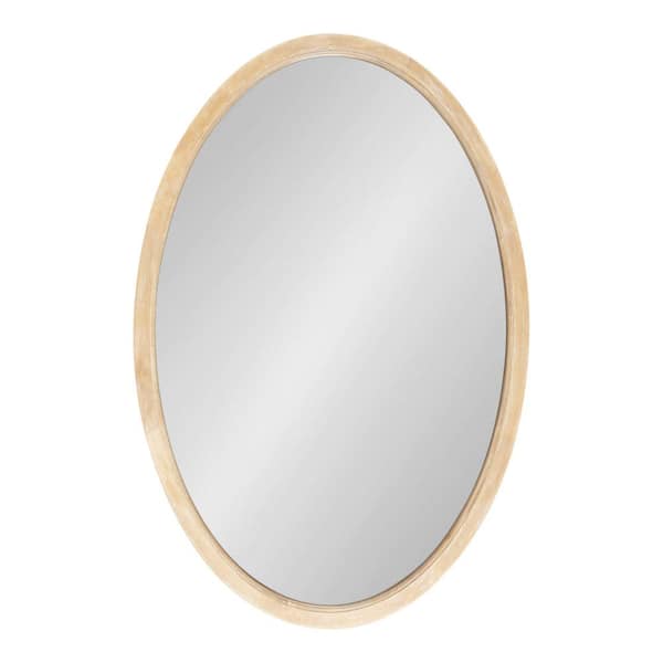 Hogan Natural 24 in. W x 36 in. H Oval Wood Framed Mirror