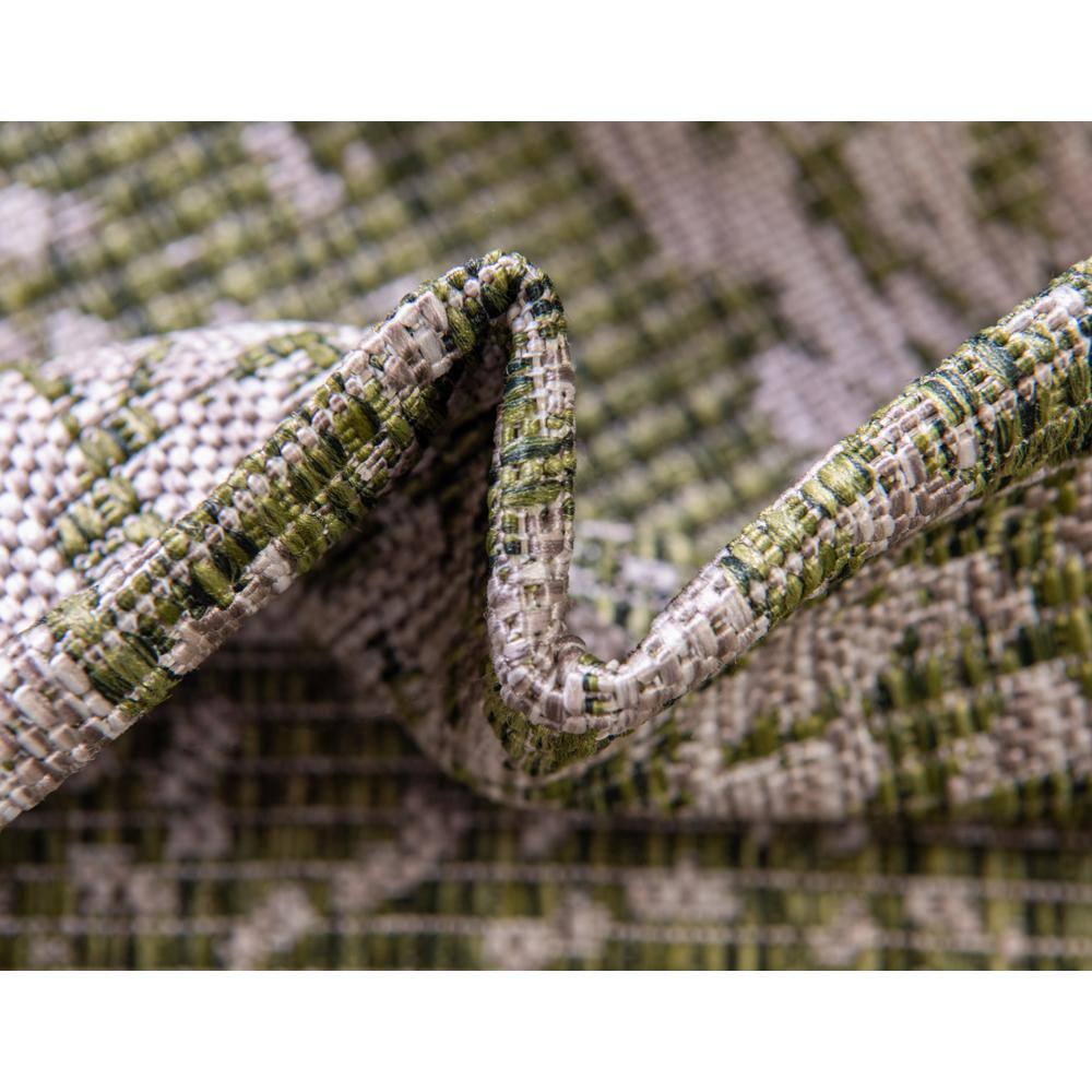 Green Timeworn Easy-Care Synthetic 4' x 6' Outdoor Rug