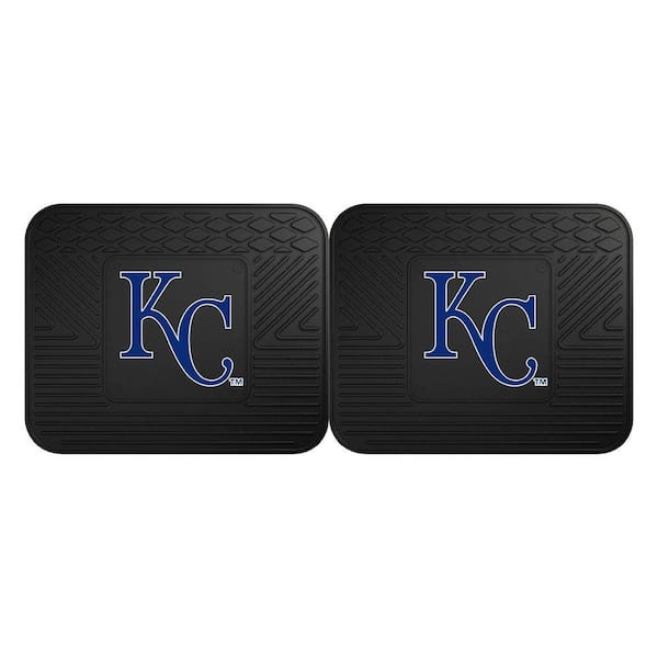 FANMATS MLB Kansas City Royals Black Heavy Duty 2-Piece 14 in. x 17 in. Vinyl Utility Mat