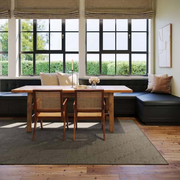Nate Berkus x Rugs Ivy Soft Floral Washable Charcoal 8 ft. x 10 ft. Indoor Area Rug