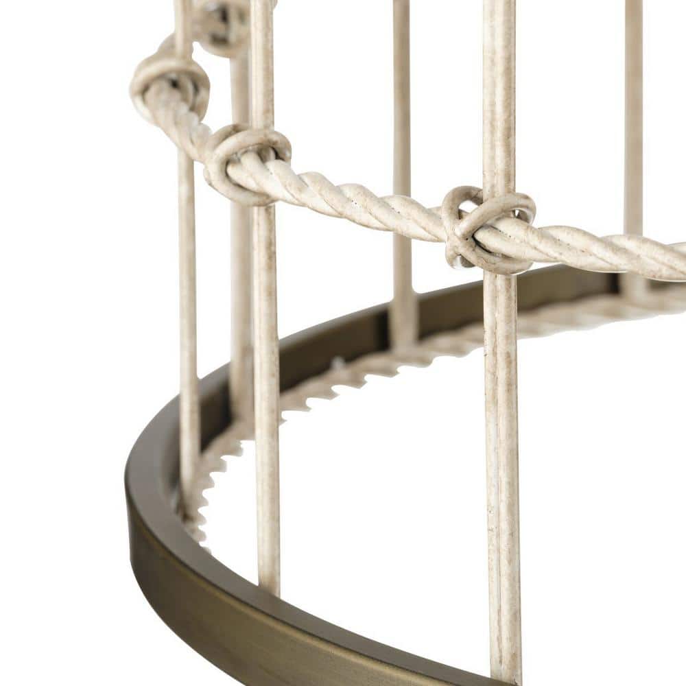 Aged Brass 22" Woven Metal 5-Light Chandelier
