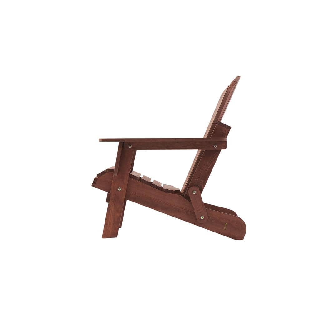 Oversized Brown Wood Folding Adirondack Chair with Arms