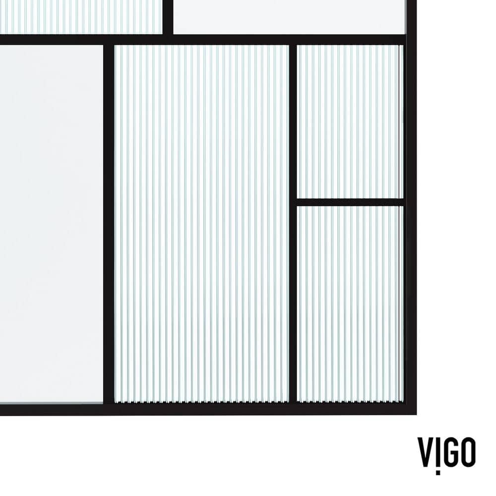 Meridian Matte Black Framed Shower Screen with Mixed Glass