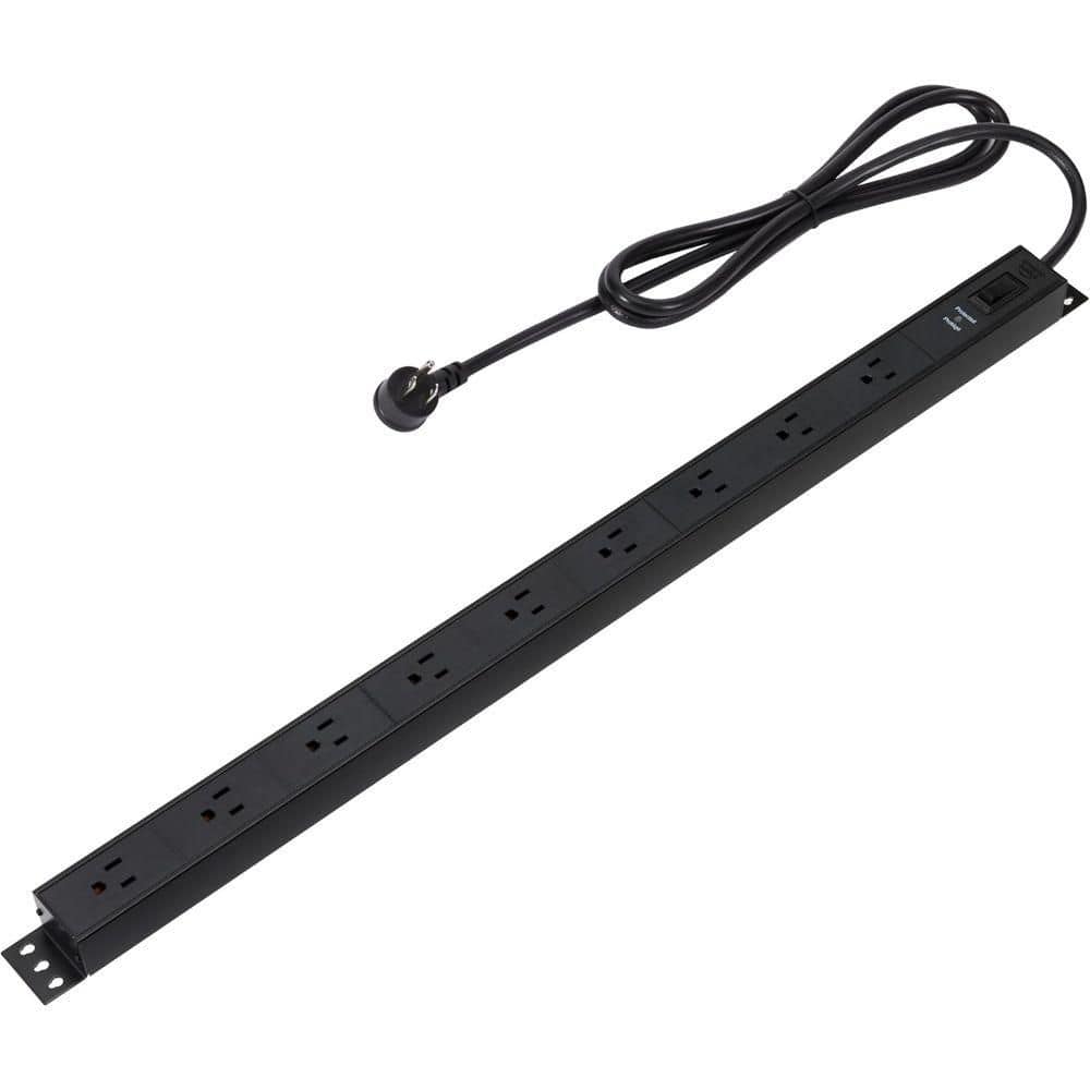 9 Outlet Surge Protector Power Strip, Heavy Duty, Metal, 600 Joule, 6 ft. C