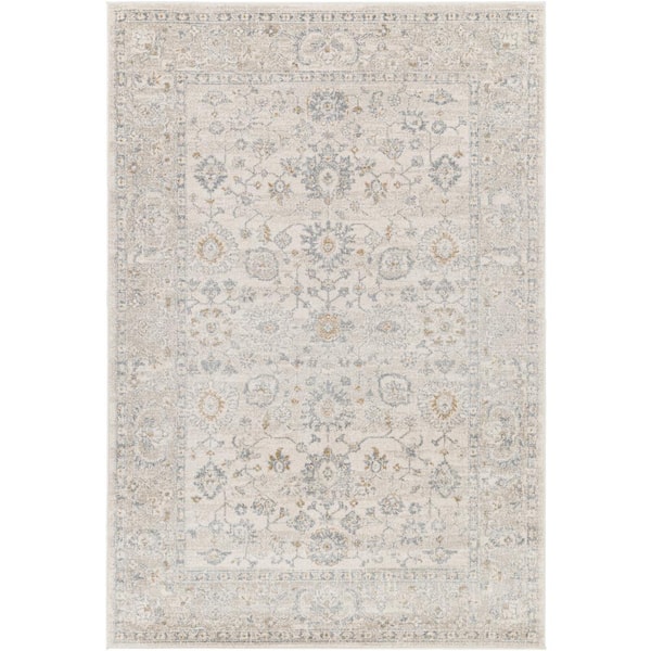 Livabliss Alpharetta Medium Gray Floral and Botanical 5 ft. x 7 ft. Indoor Area Rug