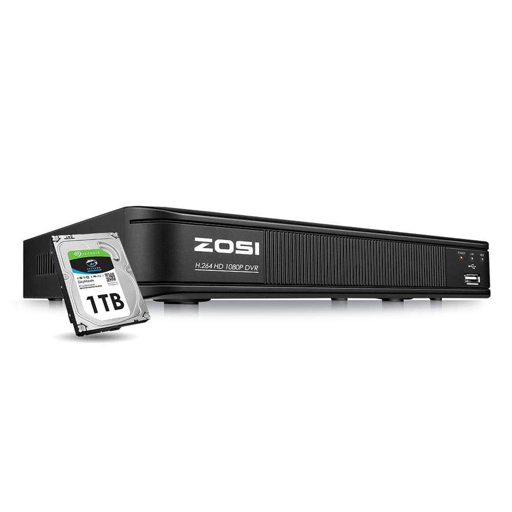 ZOSI 1080p 8-Channel Surveillance DVR Recorder Security 1TB Hard Drive