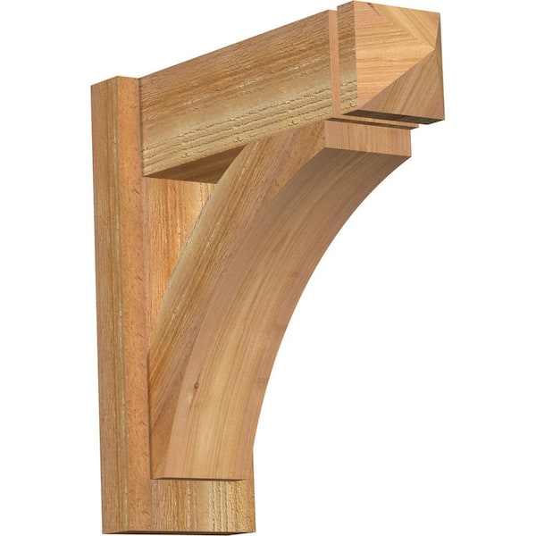 Ekena Millwork 6 in. x 18 in. x 18 in. Western Red Cedar Thorton Arts and Crafts Rough Sawn Outlooker