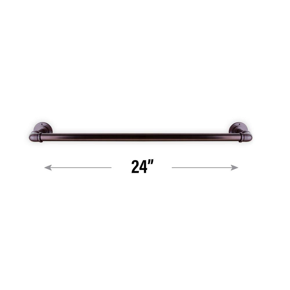 24-Inch Antique Bronze Industrial Wall Mounted Towel Bar