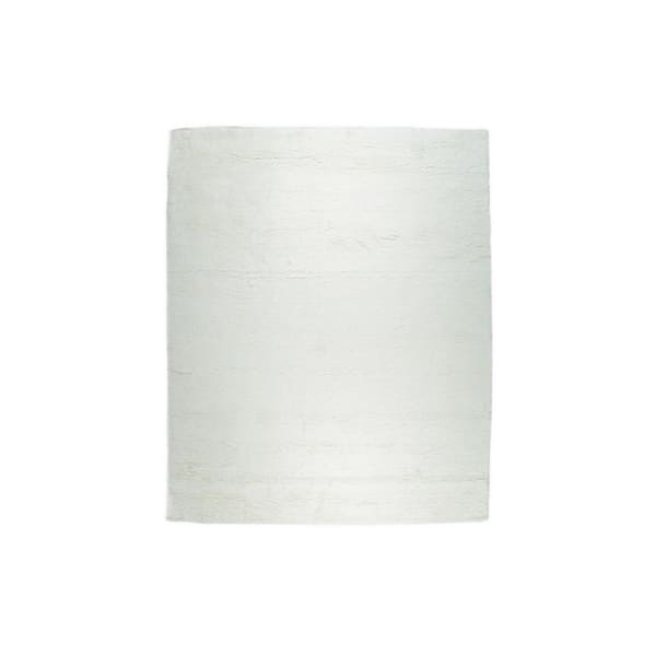 Ivory 8 ft. x 10 ft. Hand-Knotted Wool Contemporary Modern Solid Area Rug