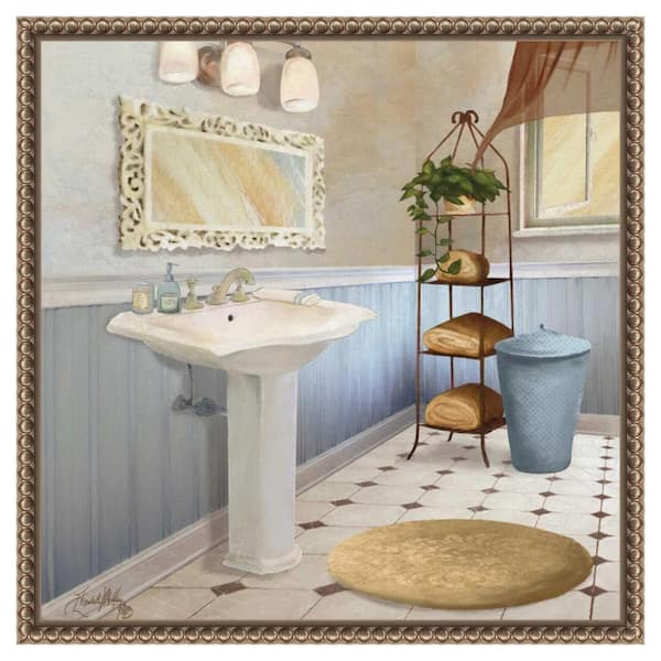 Amanti Art "Sundance Bath II" by Elizabeth Medley 1-Piece Floater Frame Giclee Home Canvas Art Print 16 in. x 16 in.