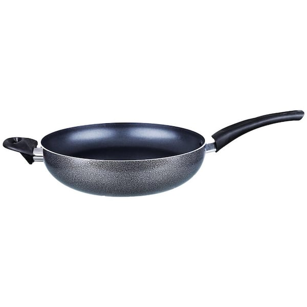 Brentwood 12 in. Black Aluminum Woks with Nonstick Surface