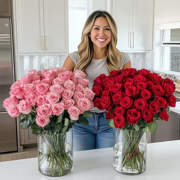 Globalrose 50 Stems of Roses 25 Red and 25 Pink 50-roses-25-red-25