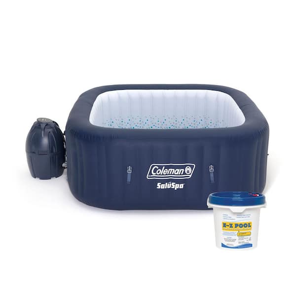 Coleman SaluSpa 4-Person Inflatable Hot Tub Spa with Algaecide Pool Treatment