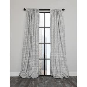 Patrice 52 in. x 63 in. Blackout Thermal Rod Pocket Curtain Single Panel in Gray