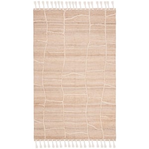 Natural Fiber Beige 6 ft. x 9 ft. Abstract Geometric Area Rug