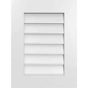 18 in. x 24 in. Vertical Surface Mount PVC Gable Vent: Decorative with Standard Frame