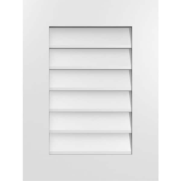 Ekena Millwork 18 in. x 24 in. Vertical Surface Mount PVC Gable Vent: Decorative with Standard Frame