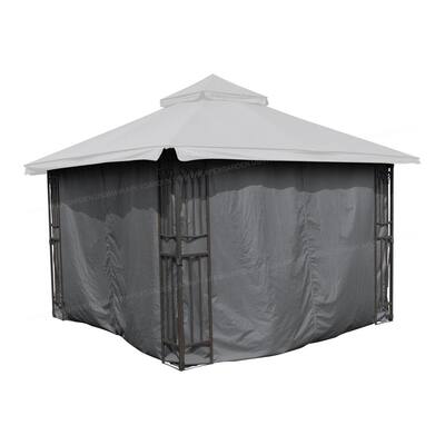 Privacy Curtain Set for 10 ft. x 10 ft. Gazebo in GREY