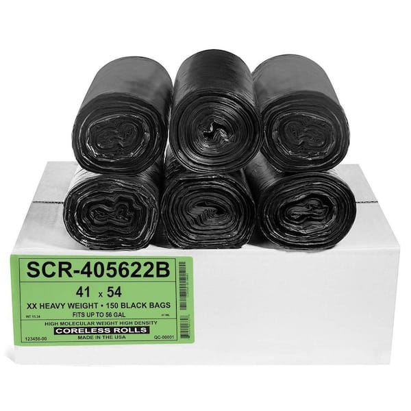 Aluf Plastics 55-60 gal. Trash Bags Source Reduction Series Value High Density 22 Micron (equiv) 41 in. x 54 in. (Pack of 150)