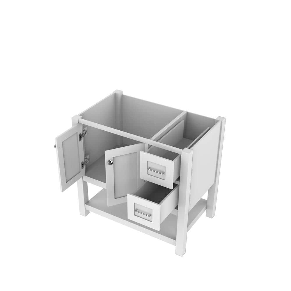 Wilmington 35" White Solid Wood Freestanding Vanity Base