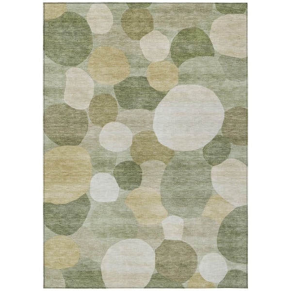 Chantille Machine Washable Indoor/Outdoor Abstract ACN2375 Sage 10 ft. x 14 ft. Area Rug