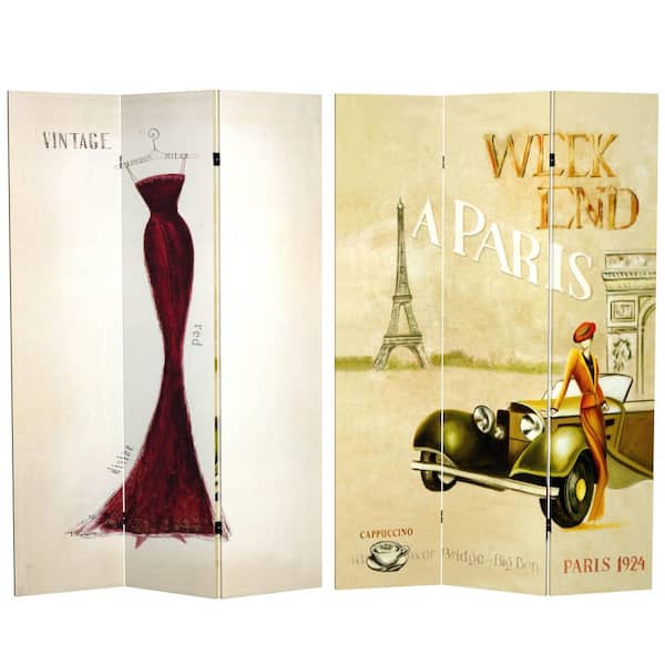 RED LANTERN 6 ft. Printed 3-Panel Room Divider