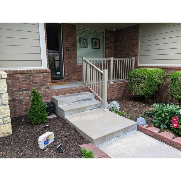 EZ Handrail 3 in. x 3 in. x 50 in. Clay Aluminum Post with Welded Base