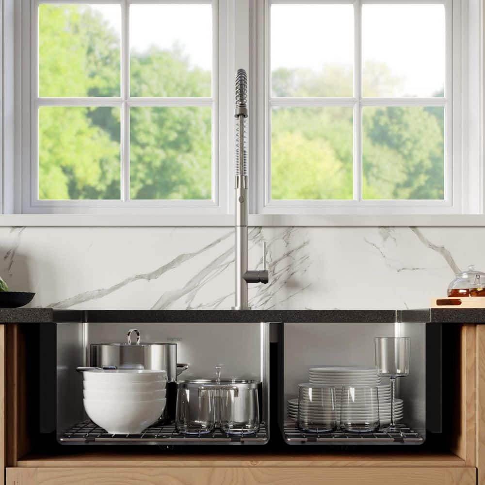 33'' Stainless Steel Farmhouse Double Bowl Kitchen Sink