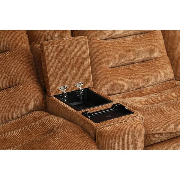 Acme Furniture Emmy 125 in. Armless 1 Piece Chenille L-Shaped