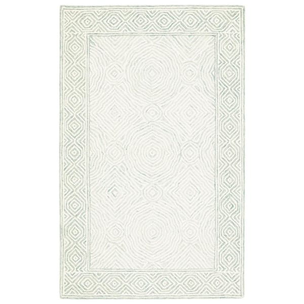 SAFAVIEH Roslyn Green/Blue Doormat 3 ft. x 5 ft. Border Geometric Area Rug