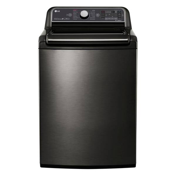 LG 5.2 cu. ft. HE Mega Capacity Top Load Washer with Steam & TurboWash in PrintProof Black Stainless, ENERGY STAR