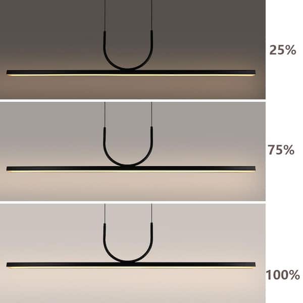 JC TOPA Contemporary 42-Watt 1 Light Black Linear design Dimmable