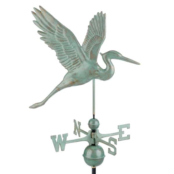 Good Directions Graceful Blue Heron Weathervane - Blue Verde Copper