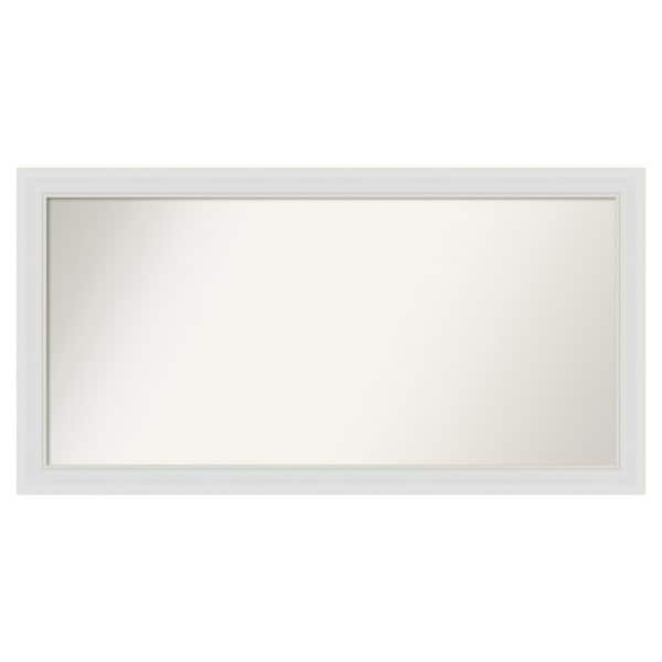 Amanti Art Flair Soft White Narrow 46 in. x 24 in. Custom Non-Beveled Satin Recyled Polystyrene Bathroom Vanity Wall Mirror