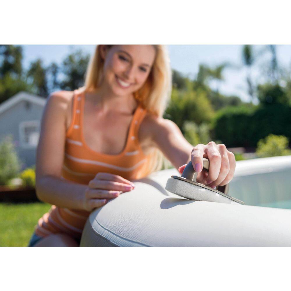 Intex PureSpa Plus Inflatable Square Hot Tub Spa with LED Light