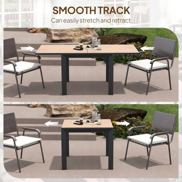 Expandable Table Outsunny Extendable Outdoor Dining Table With