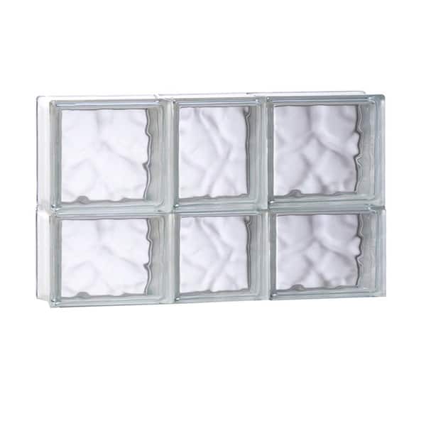 Clearly Secure 21.25 in. x 13.5 in. x 3.125 in. Frameless Wave Pattern Non-Vented Glass Block Window