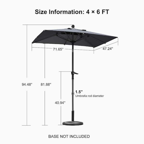 PURPLE LEAF 4 ft. x 6 ft. Square Aluminum Auto-Tilt Outdoor